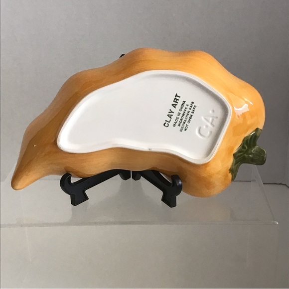 Clay Art of South San Francisco Hand-Painted Ceramic "Chili Pepper" Salsa Bowl - Picture 4 of 11